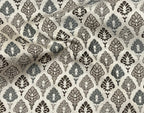 Damask Motifs representing Mughal Chandelier design in beige background with Gray design