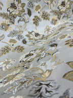 Floral embroidery pattern on jacquard fabric Gold Color