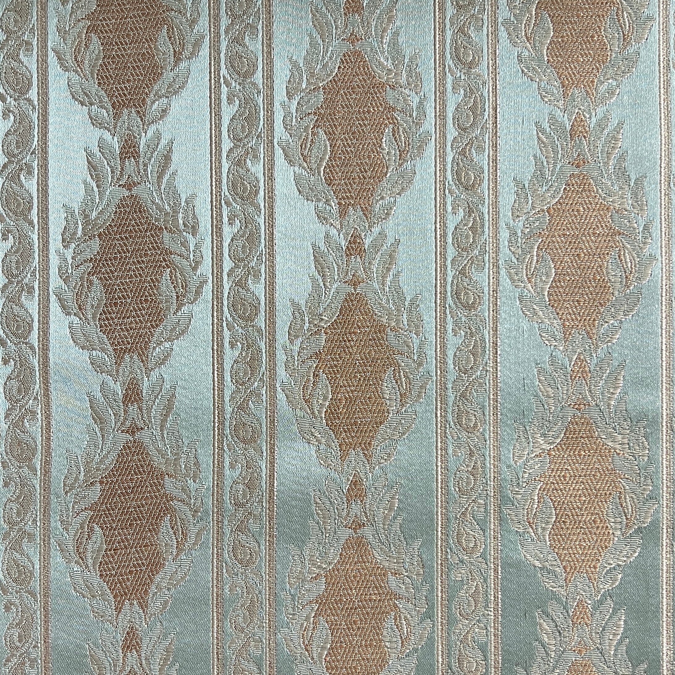 Decorative fabric with a stripe pattern on a Pista background