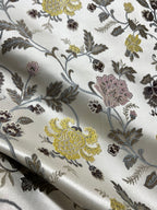Embroidered Yellow floral pattern on fabric