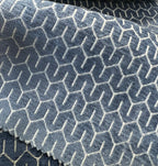 Denim Blue chenille fabric weave detail – premium upholstery material by Decora Furnishings