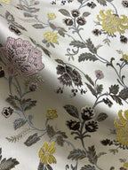 Embroidered Yellow floral pattern on fabric