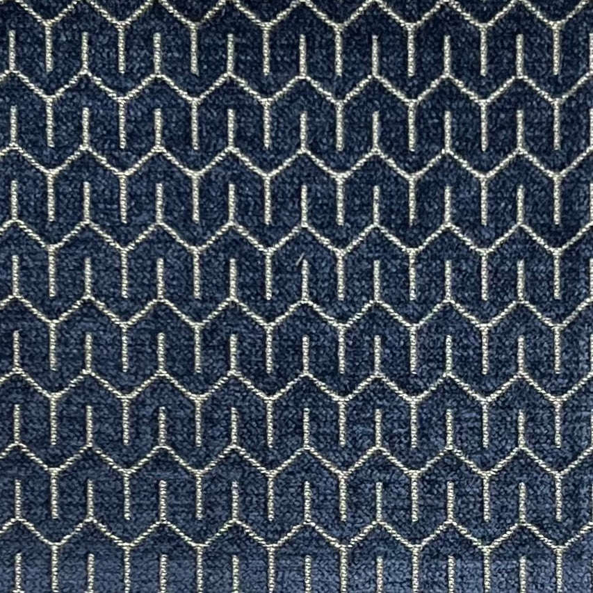 Royal Blue chenille jacquard upholstery fabric close-up texture – 569 GSM, 54 inch wide