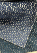 Royal Blue jacquard fabric surface pattern – polyester cotton viscose blend, sold by the metre