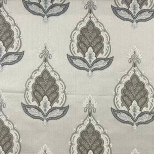 Patterned fabric with decorative Medallion Motif design on a Beige background