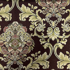 Decorative pattern with intricate floral Damask designs on a Bordeaux Sage background