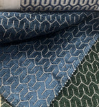 Navy Blue jacquard fabric surface pattern – polyester cotton viscose blend, sold by the metre