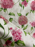 Pattern of Pink Hydrangea on taupe background