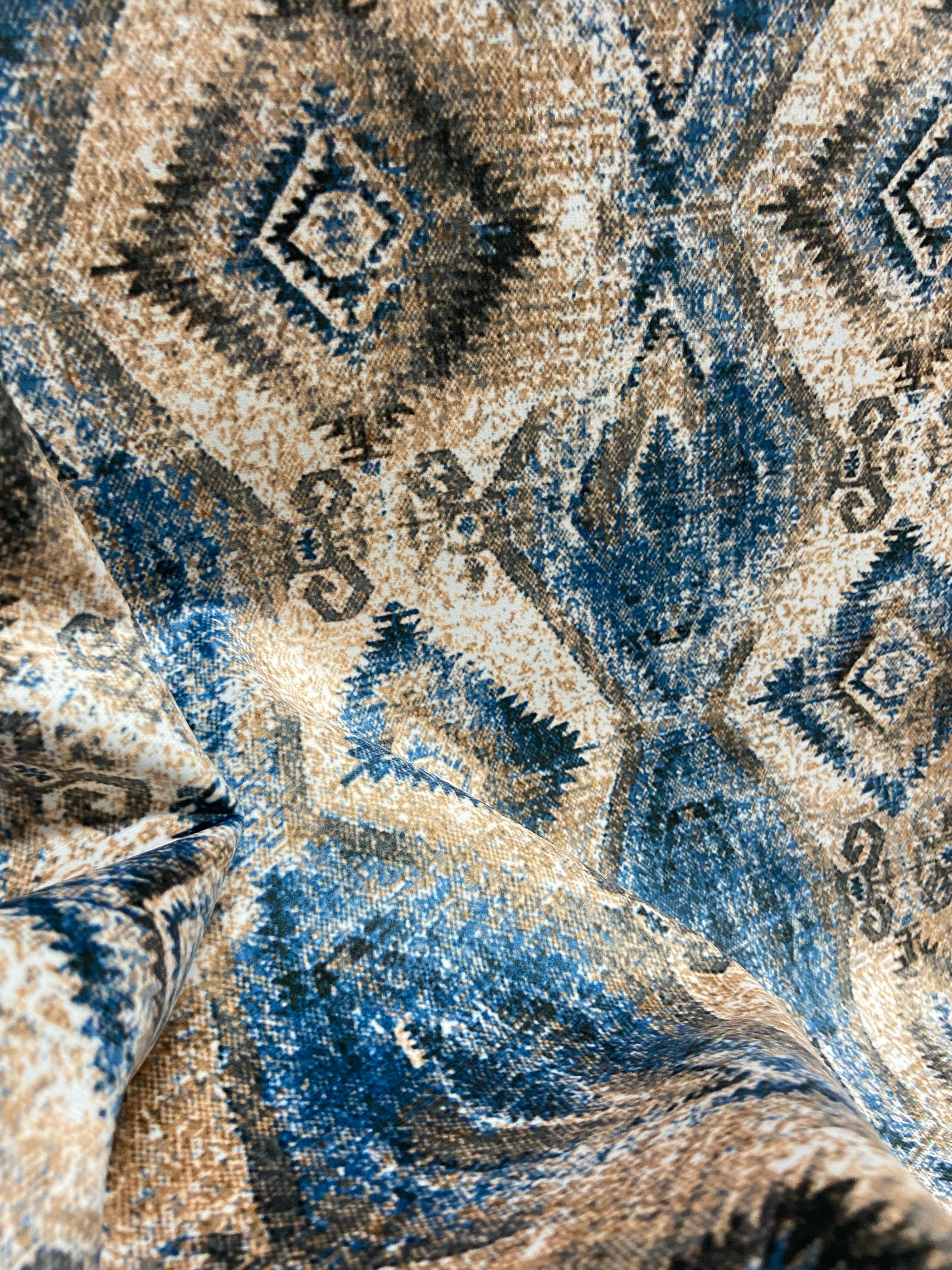 Aztec patterned design on Cobalt