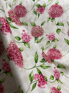 Pattern of Pink Hydrangea on taupe background