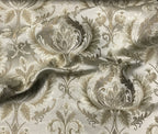 Gold damask fabric by the yard, full pattern layout view