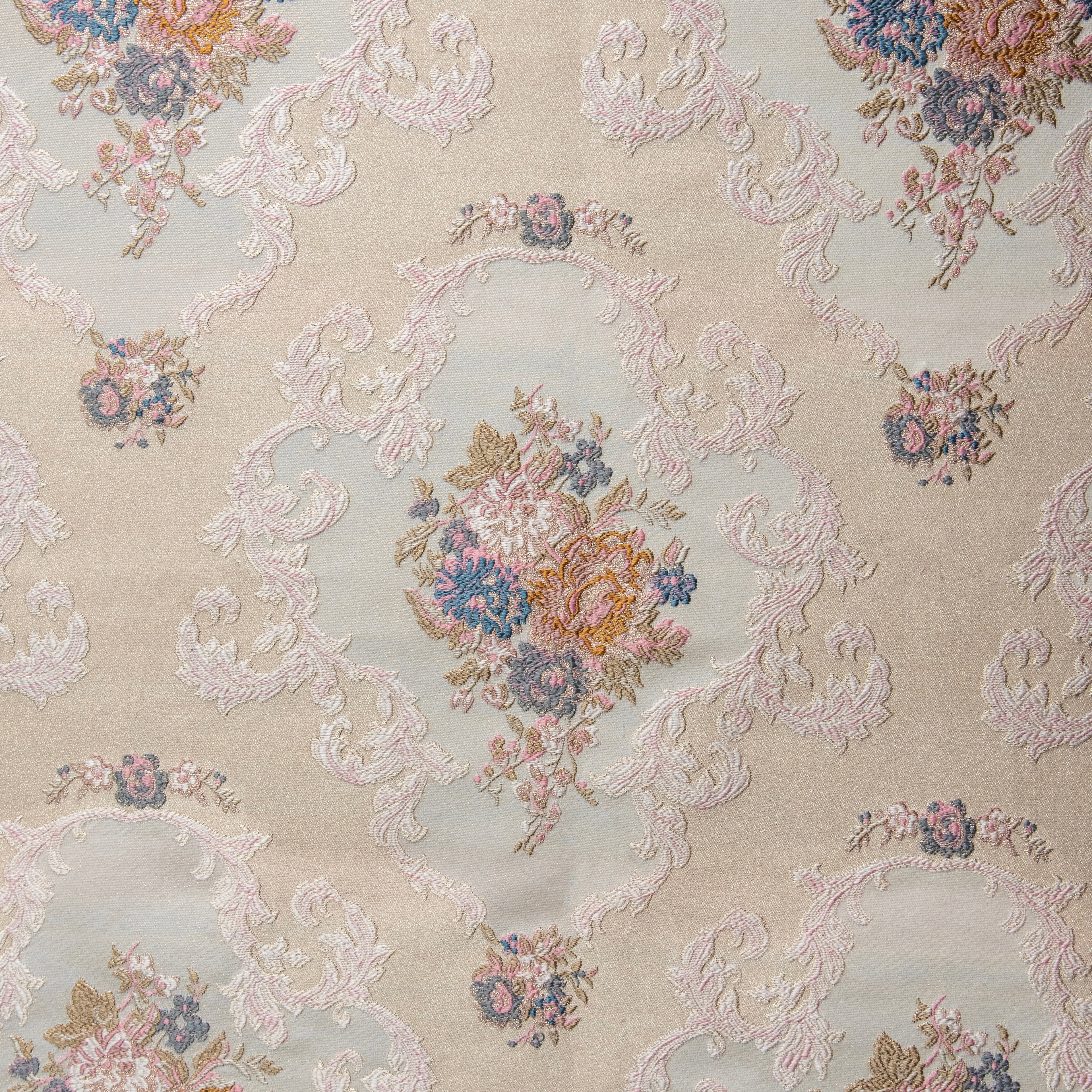 Decorative floral and damask pattern on a Beige background