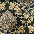 Decorative pattern with intricate floral Damask designs on a Emerald Gold background