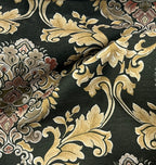 Decorative pattern with intricate floral Damask designs on a Emerald Gold background