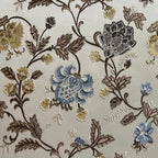 Embroidered Blue floral pattern on fabric