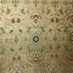 Royale Kasbah Ornate Gold with Blue Moroccan jacquard fabric for upholstery drapery sold by the yard