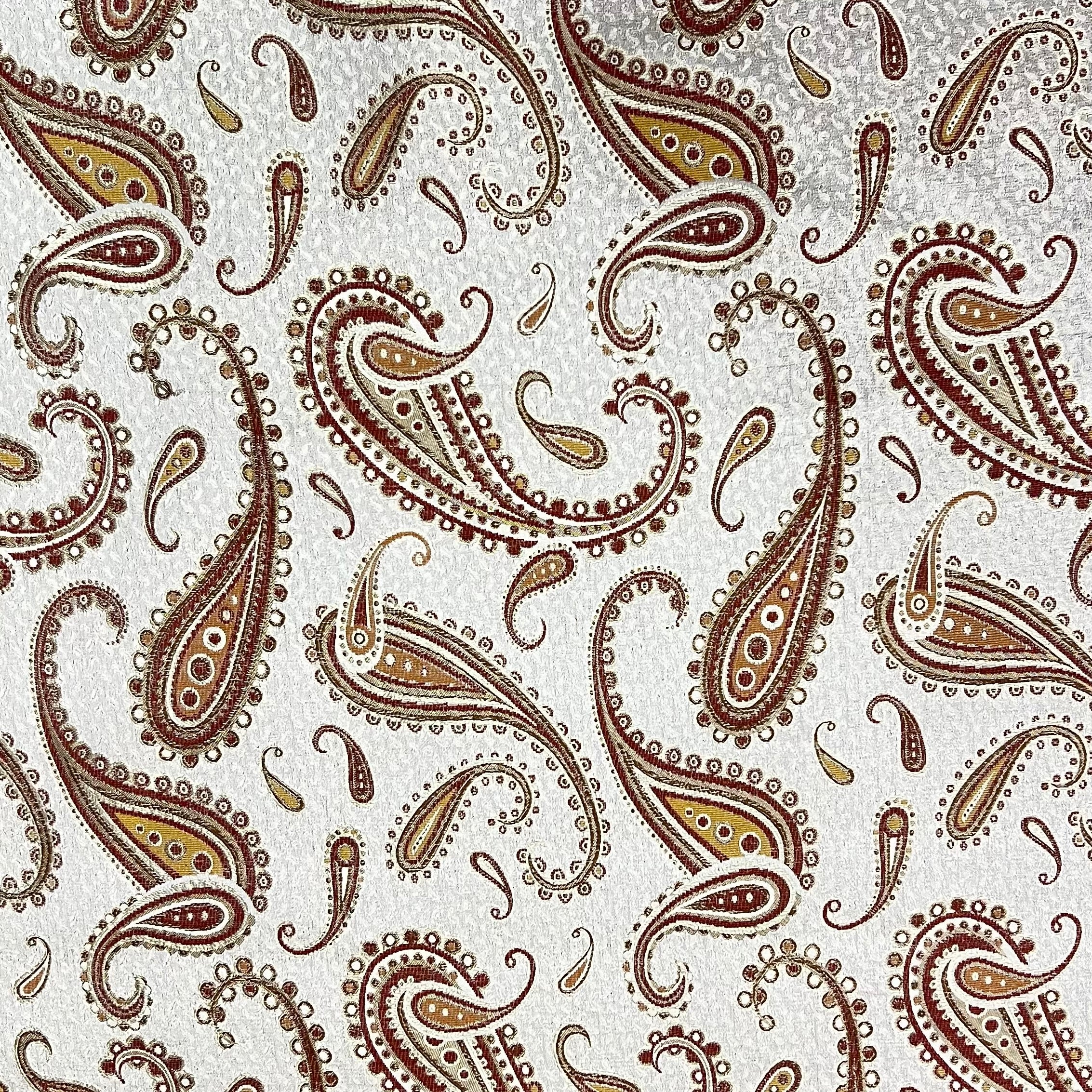 Sultana Paisley Red Persian paisley jacquard full pattern upholstery drapery fabric sold by the yard