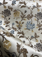 Embroidered Blue floral pattern on fabric