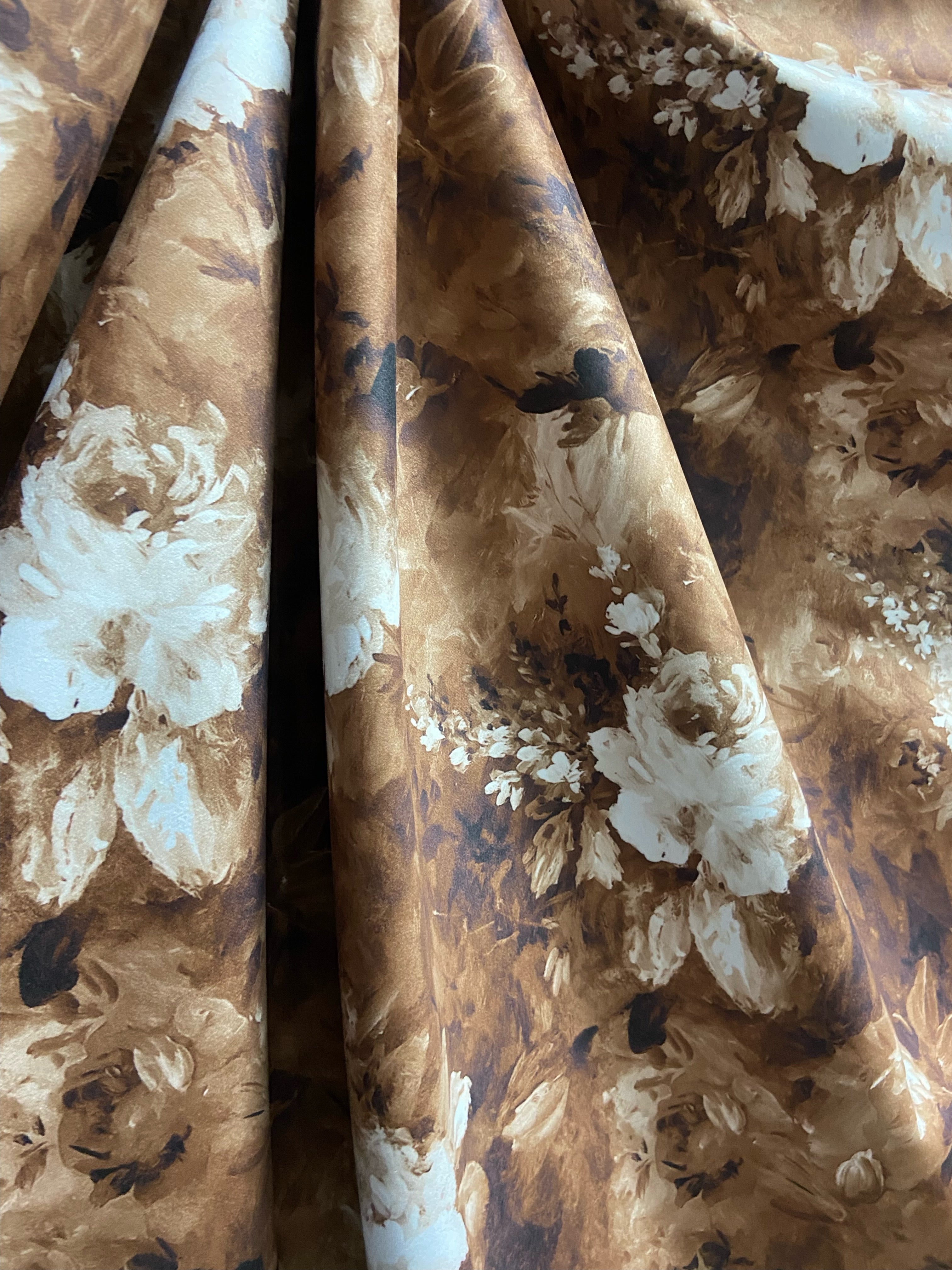 Floral pattern on a Peanut colored background