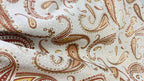Sultana Paisley Red jacquard fabric for sofa couch reupholstery rich paisley weave close-up