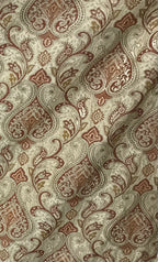 Versailles Medina Gold with Rust jacquard fabric for dining chair cushion craft retro vintage detail