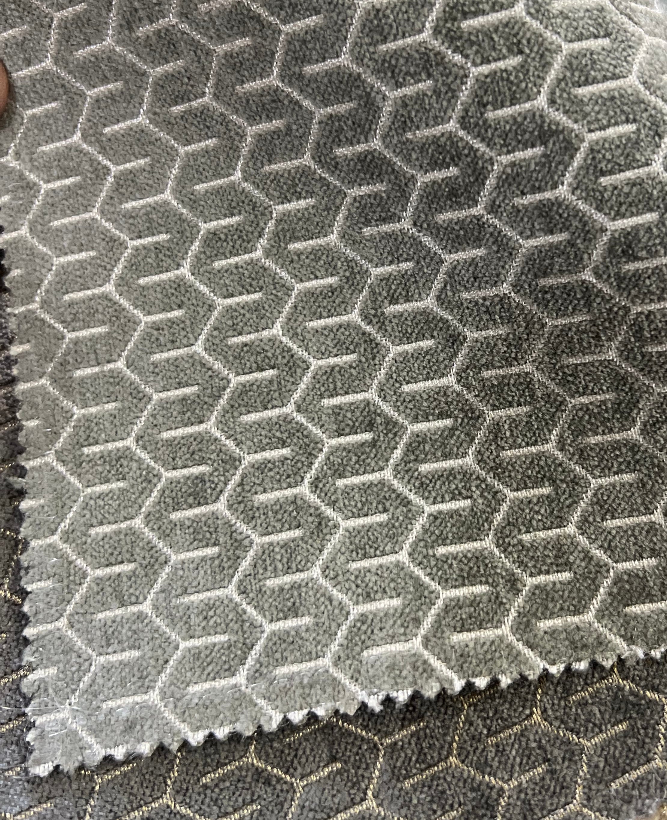Cement Gray jacquard fabric surface pattern – polyester cotton viscose blend, sold by the metre yard