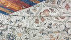 Royale Kasbah Ornate Silver with Blue Moroccan jacquard fabric for dining chair cushion craft projects