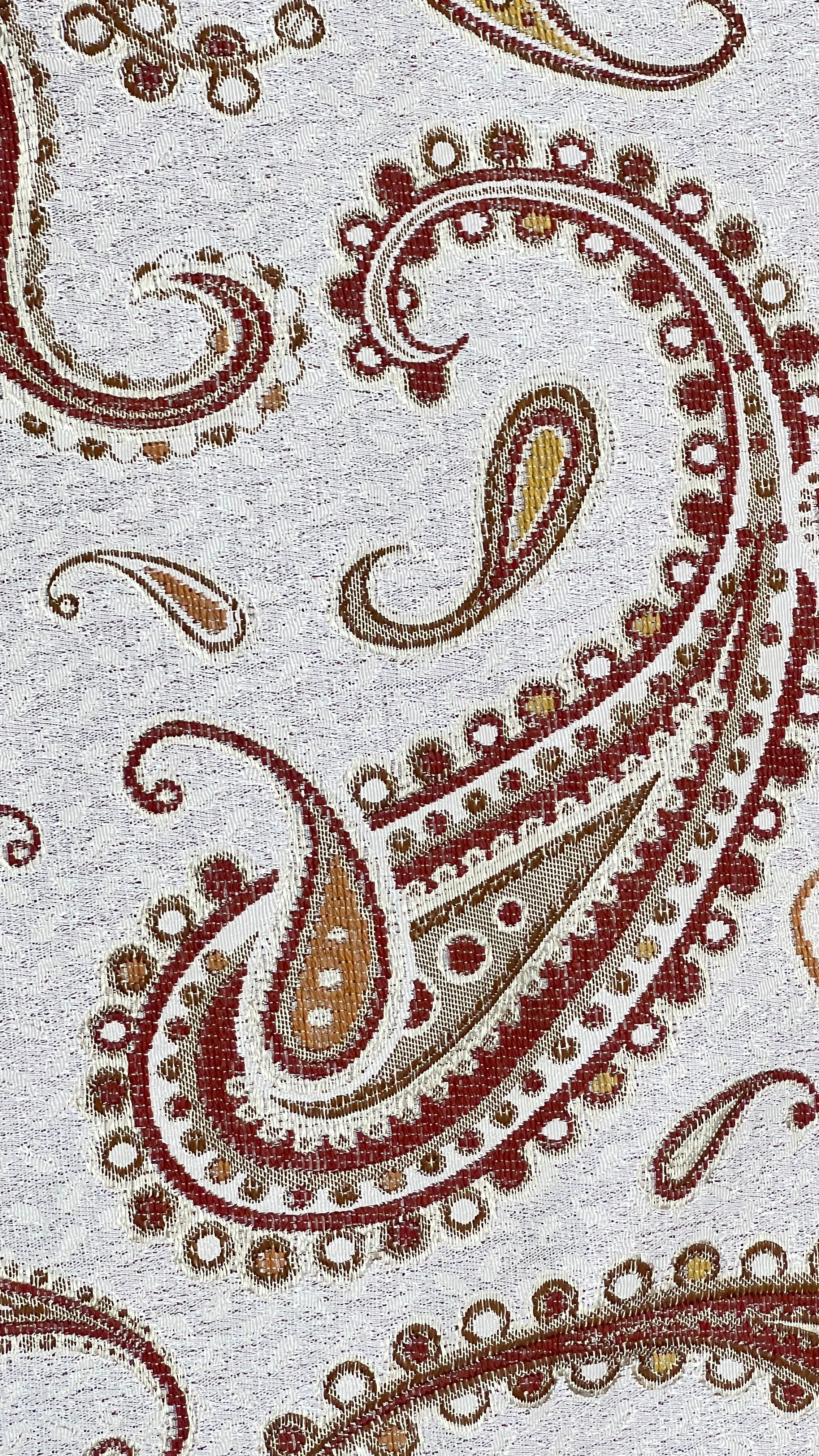 Sultana Paisley Red high performance jacquard fabric for curtains drapery upholstery close-up