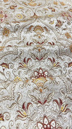 Royale Kasbah Ornate Silver with Rust Moroccan jacquard fabric for dining chair cushion craft projects
