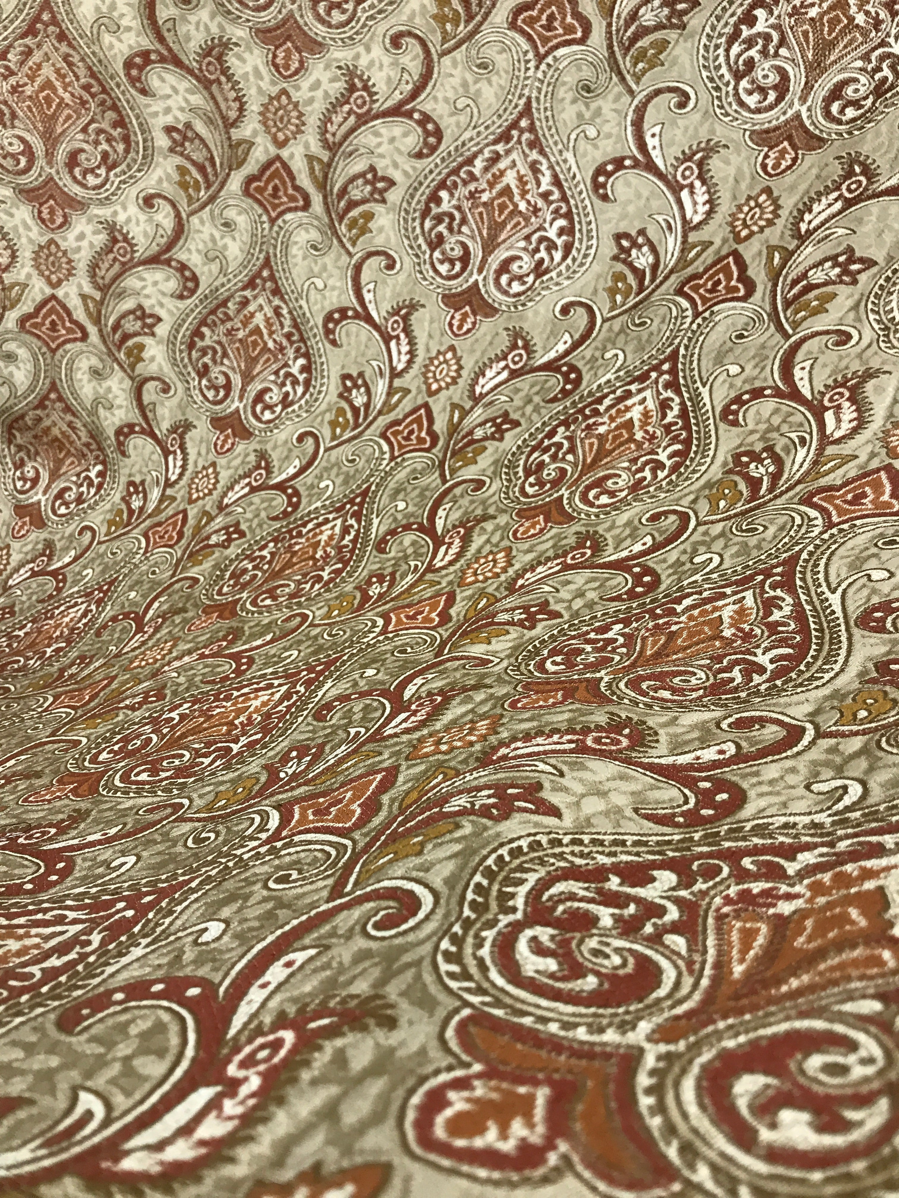 Versailles Medina Gold with Rust Italian brocade damask fabric for curtains drapery upholstery