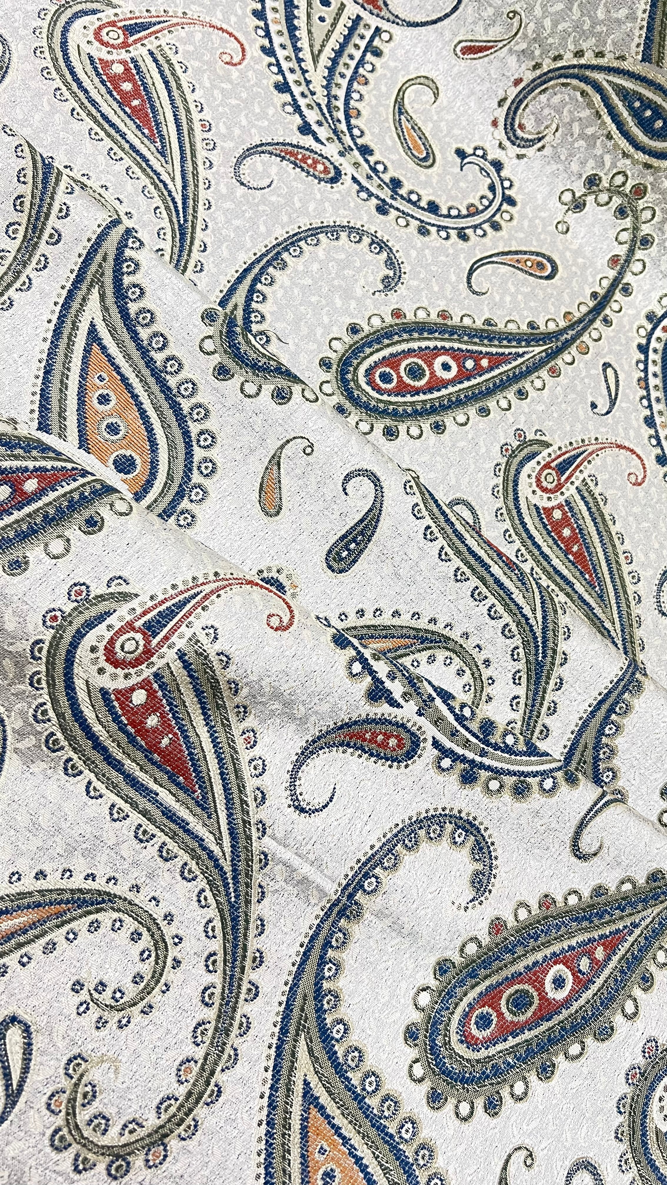 Sultana Paisley Blue high performance jacquard fabric for curtains drapery upholstery close-up