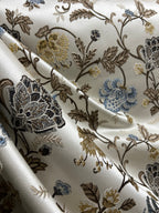 Embroidered Blue floral pattern on fabric