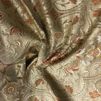 Royale Kasbah Ornate Gold with Rust high performance Moroccan weave fabric for sofa dining chair