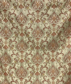 Versailles Medina Gold with Rust high performance damask jacquard fabric for sofa dining chair