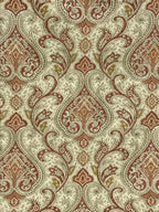 Versailles Medina Gold with Rust woven gold motif damask fabric for cushion craft upholstery