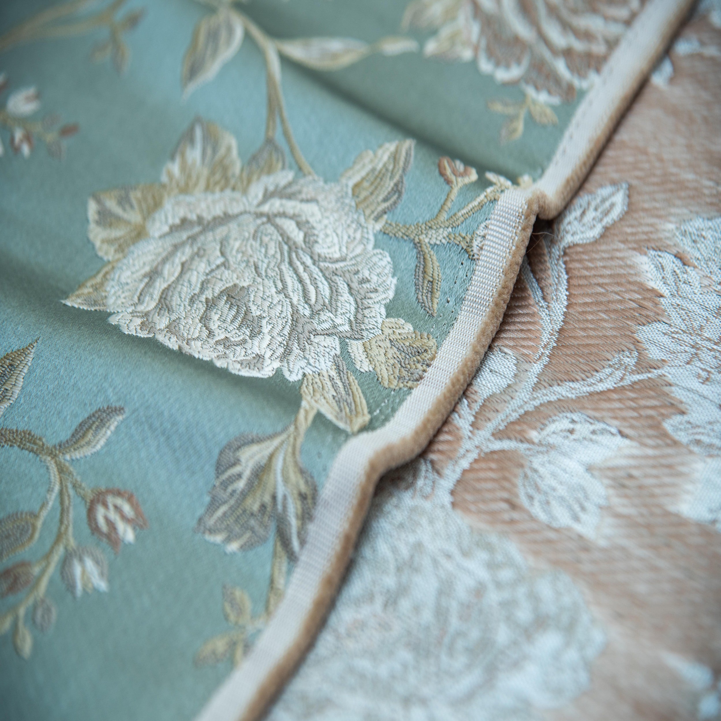 Floral patterned fabric with Blue background
