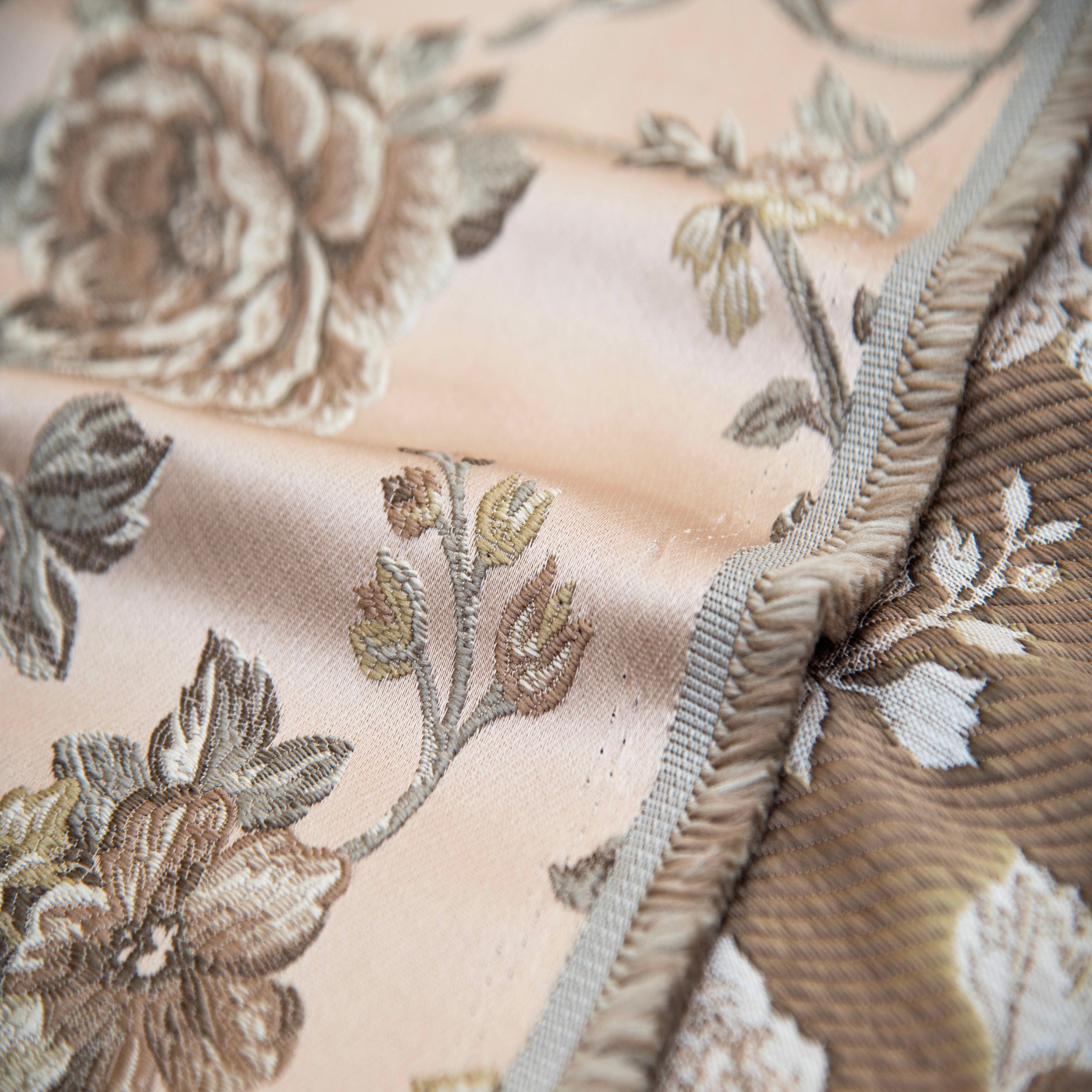 Floral patterned fabric with Pink background