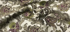 Patterned fabric with floral design on a beige background Heritage Sage