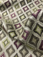 Close-up of textured fabric with geometric pattern Heritage Sage