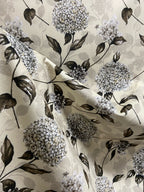 Pattern of Brown Hydrangea on taupe background
