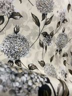 Pattern of Brown Hydrangea on taupe background