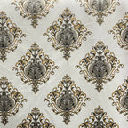 Decorative pattern of Gold medallions of taupe background