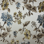 Floral pattern with Blue and brown flowers on a light background