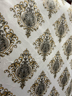 Decorative pattern of Gold medallions of taupe background