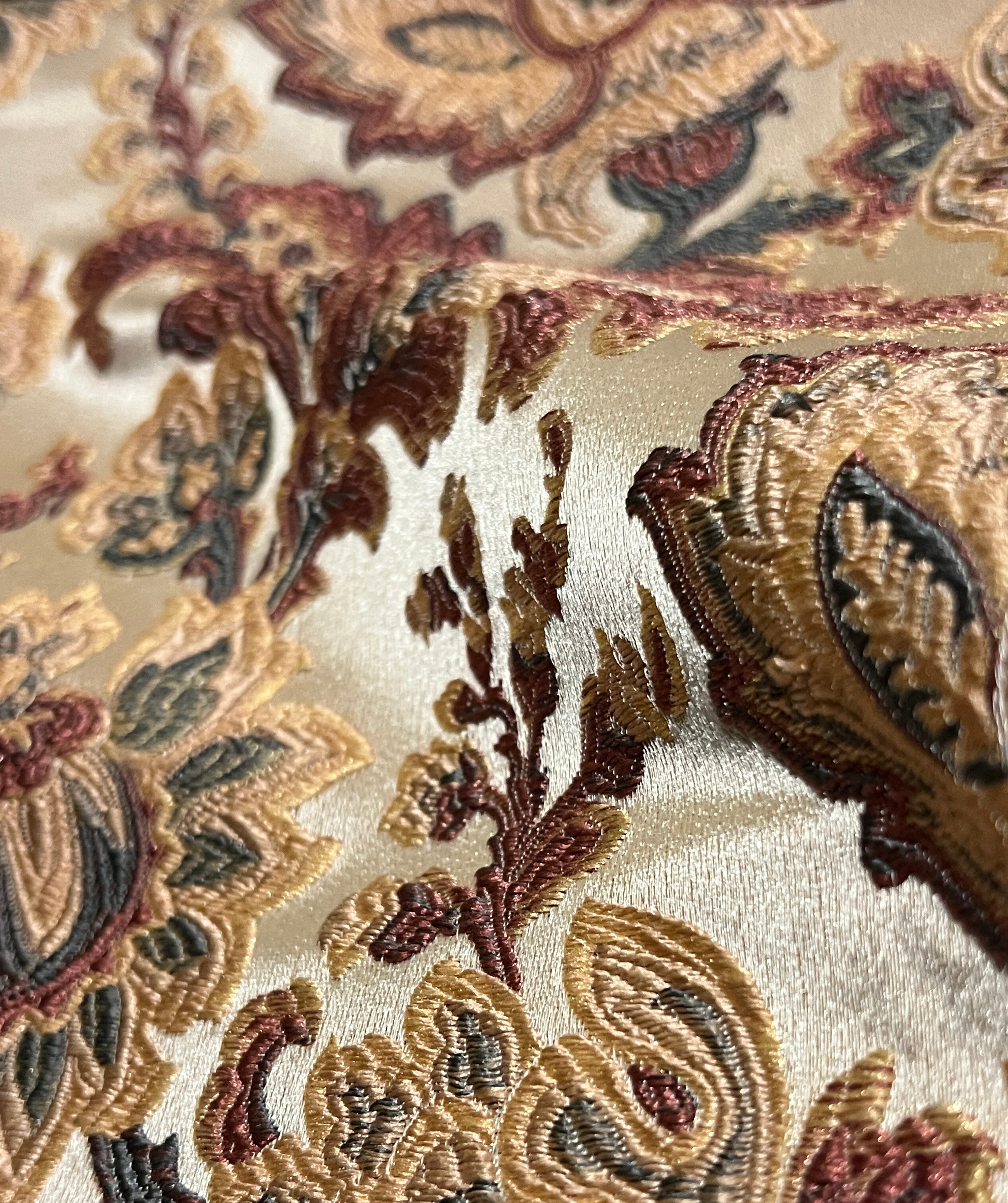 Close-up of a floral pattern beige and Peach