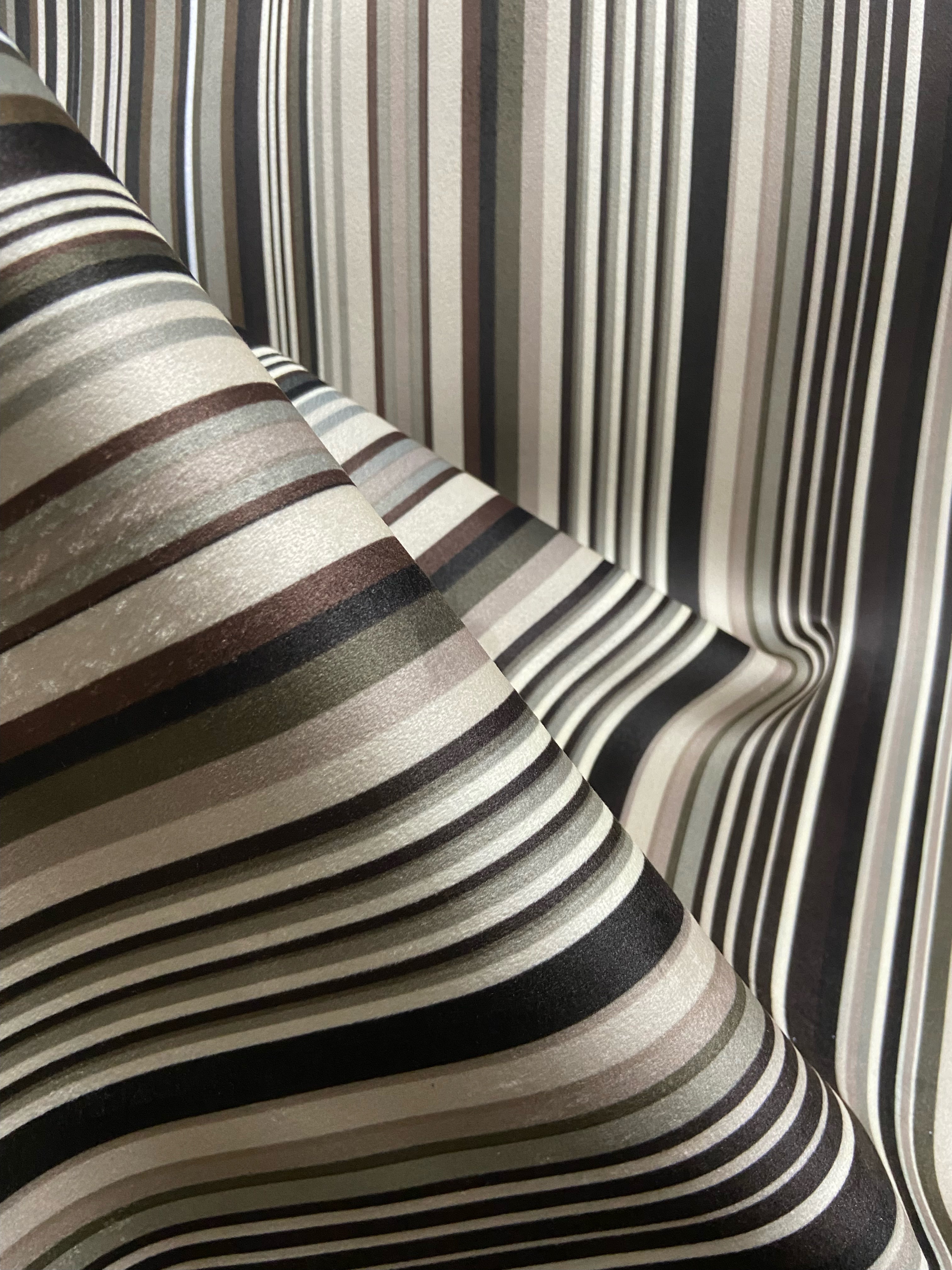 Striped fabric with Brown stripes