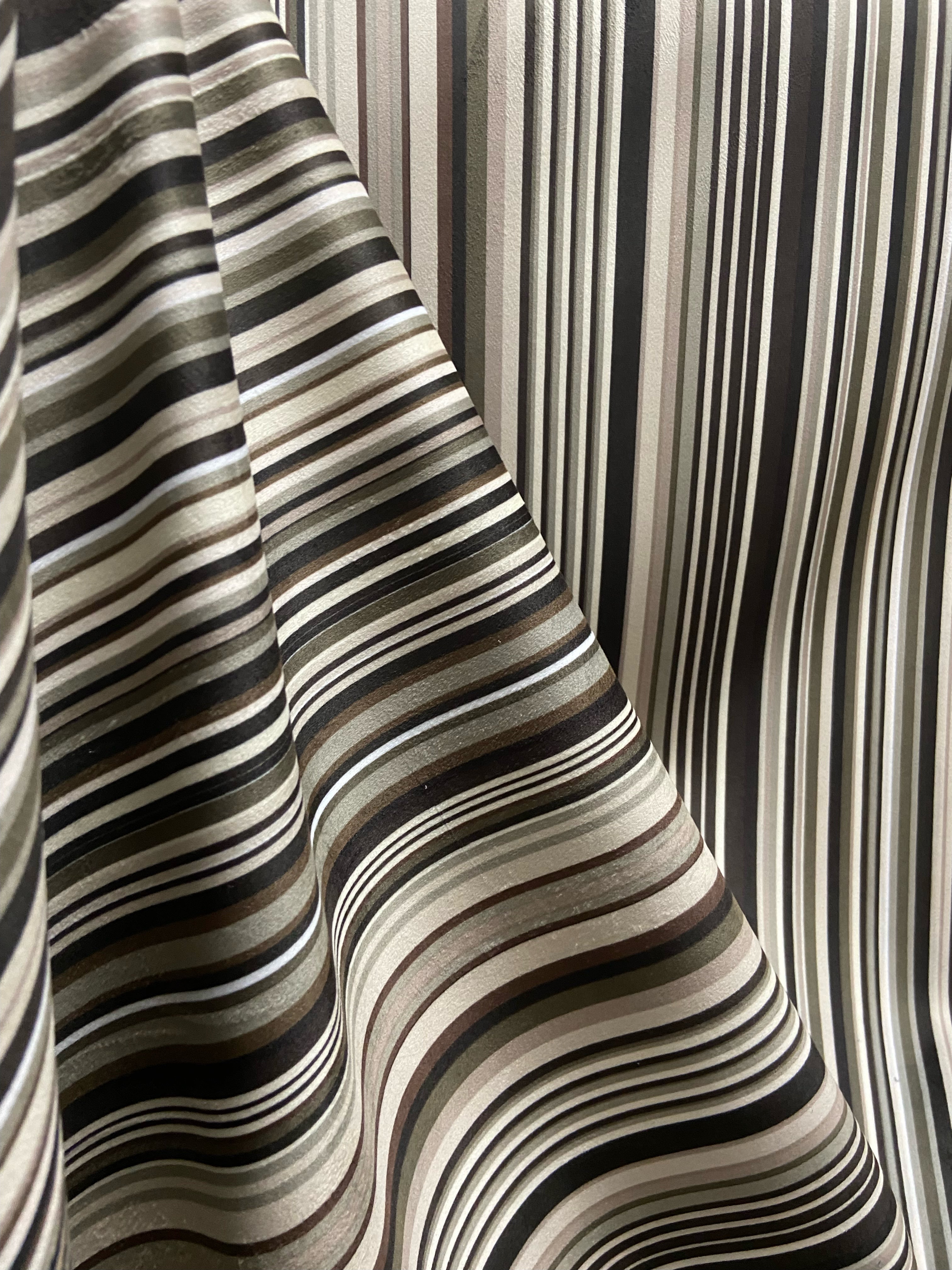Striped fabric with Brown stripes