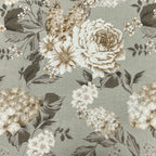 Floral pattern with white and beige flowers on a Sage background
