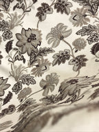 Floral embroidery pattern on jacquard fabric Brown Color