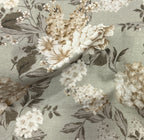 Floral pattern with white and beige flowers on a Sage background